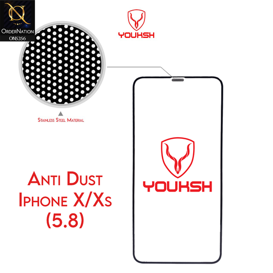 iPhone XS / X Screen Protector - Transparent - Youksh Anti Dust Clear Glass Screen Protector