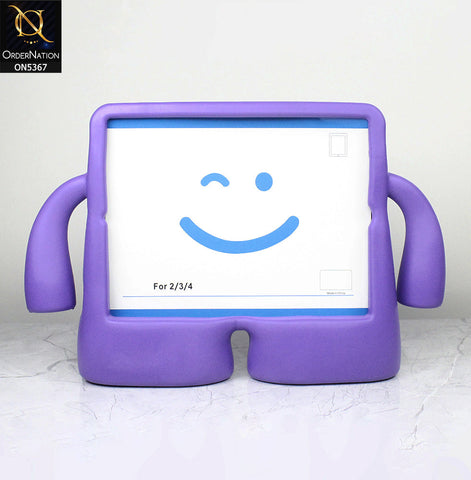 iPad 9.7 (2018) Cover - Purple - Protective for Children's TABLET Special Anti-Aid Rubber Case Stand