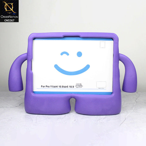 iPad Pro (4th gen) 11-inch (2022) Cover - Purple - Protective for Children's TABLET Special Anti-Aid Rubber Case Stand
