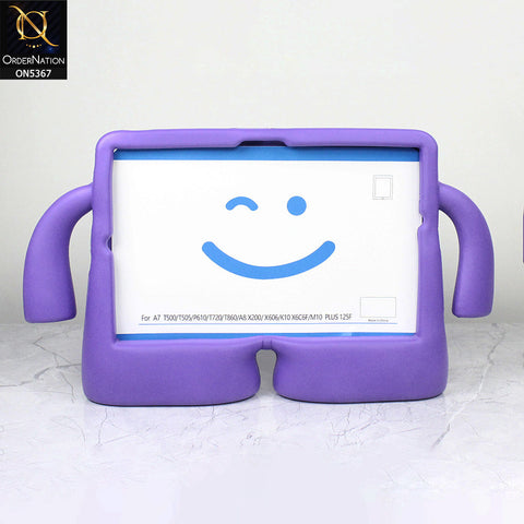 Samsung Galaxy Tab A8 10.5 / SM-X200 / SM-X205 (2021) Cover - Purple - Protective for Children's TABLET Special Anti-Aid Rubber Case Stand