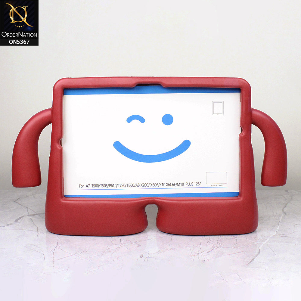 Samsung Galaxy Tab A8 10.5 / SM-X200 / SM-X205 (2021) Cover - Red - Protective for Children's TABLET Special Anti-Aid Rubber Case Stand