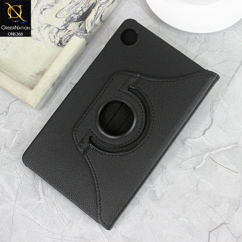 Samsung Galaxy Tab A9 Cover - Black - 360 Rotating Pu Leather Flip Smart Protective Cover Casing
