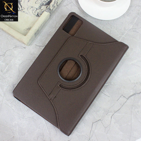 Xiaomi Redmi Pad Cover - Dark Brown - 360 Rotating Pu Leather Flip Smart Protective Cover Casing