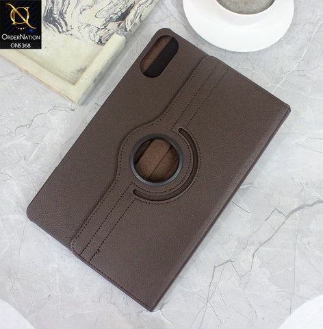 Xiaomi Redmi Pad Pro Cover - Dark Brown - 360 Rotating Pu Leather Flip Smart Protective Cover Casing