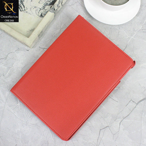 Samsung Galaxy Tab S8 Cover - Red - 360 Rotating Pu Leather Flip Smart Protective Cover Casing