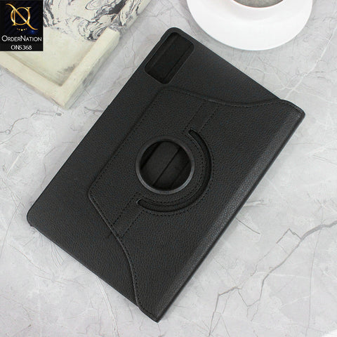 Xiaomi Redmi Pad SE Cover - Black - 360 Rotating Pu Leather Flip Smart Protective Cover Casing