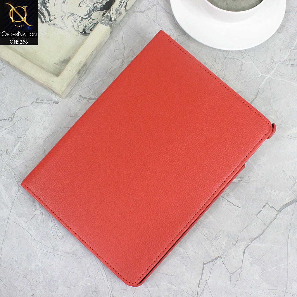 Xiaomi Redmi Pad SE Cover - Red - 360 Rotating Pu Leather Flip Smart Protective Cover Casing