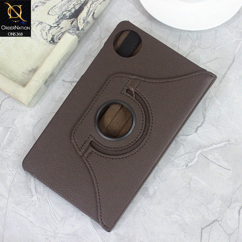 Xiaomi Redmi Pad SE 8.7 Cover - Dark Brown - 360 Rotating Pu Leather Flip Smart Protective Cover Casing