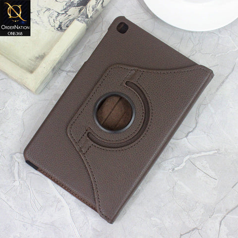 Samsung Galaxy Tab A 8.4 / T307 (2020) Cover - Dark Brown - 360 Rotating Pu Leather Flip Smart Protective Cover Casing
