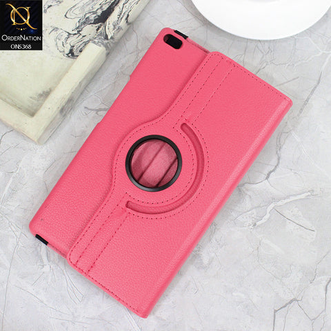 Lenovo Tab 4 8 Cover - Pink - 360 Rotating Pu Leather Flip Smart Protective Cover Casing