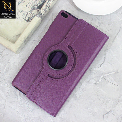 Lenovo Tab 4 8 Cover - Purple - 360 Rotating Pu Leather Flip Smart Protective Cover Casing