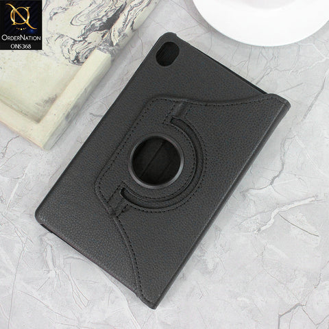 Lenovo Tab M8 (HD) Cover - Black - 360 Rotating Pu Leather Flip Smart Protective Cover Casing
