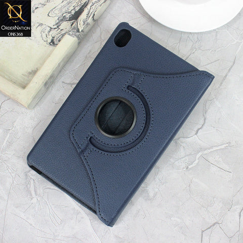 Lenovo Tab M8 (4th Gen) Cover - Blue - 360 Rotating Pu Leather Flip Smart Protective Cover Casing