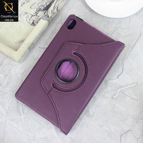 Lenovo Tab M8 (HD) Cover - Purple - 360 Rotating Pu Leather Flip Smart Protective Cover Casing