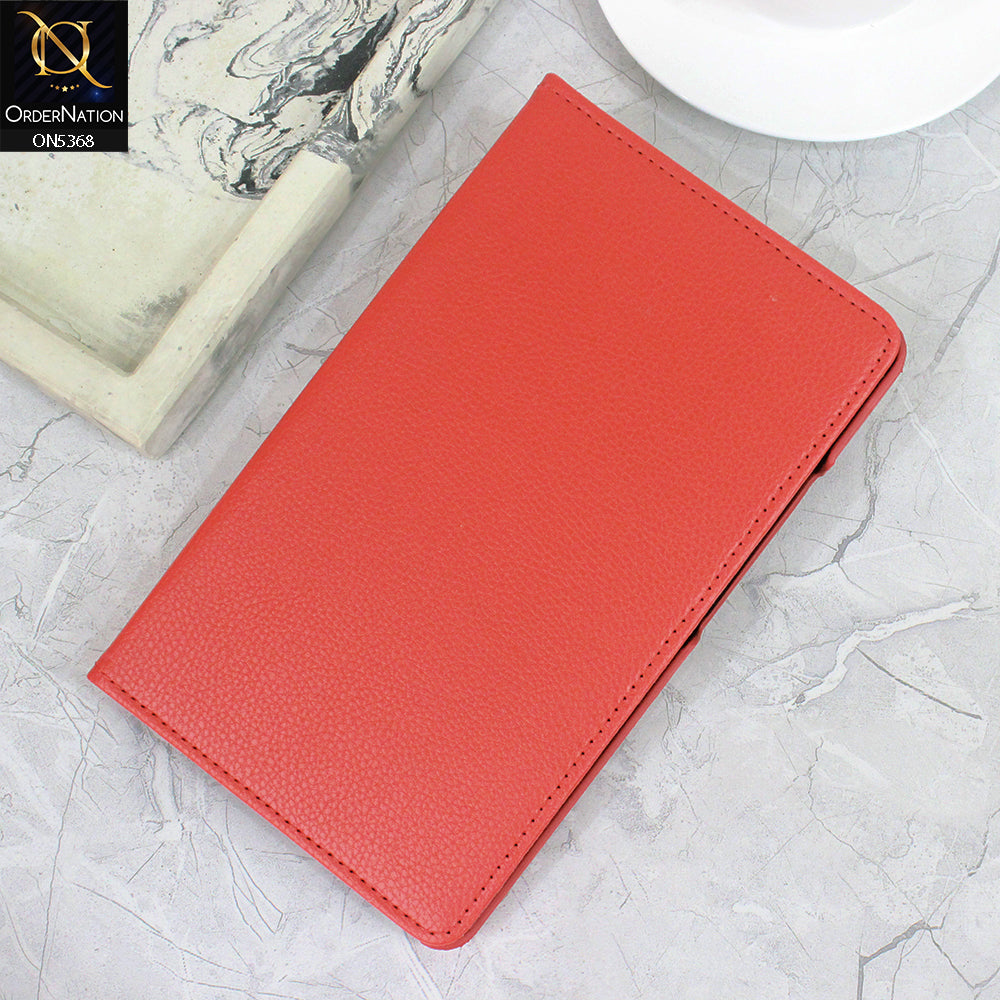 Lenovo Tab M8 (HD) Cover - Red - 360 Rotating Pu Leather Flip Smart Protective Cover Casing