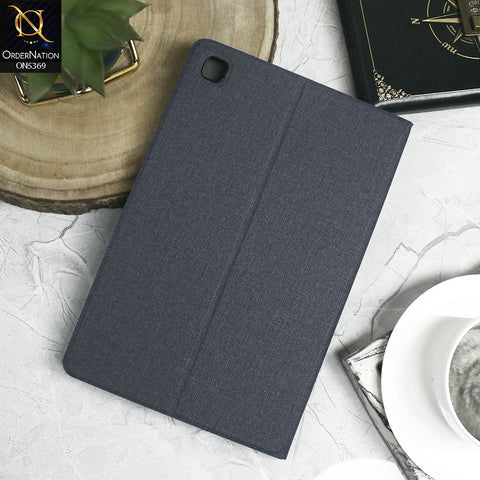 Samsung Galaxy Tab A7 10.4 / T500 /T505 (2020) Cover - Blue - Octo PU Leather Fabric Texture Bifold Stand Flip Book Soft Case