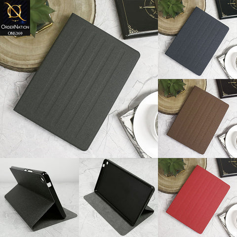 Samsung Galaxy Tab A 8.4 / T307 (2020) Cover - Blue - Octo PU Leather Fabric Texture Bifold Stand Flip Book Soft Case