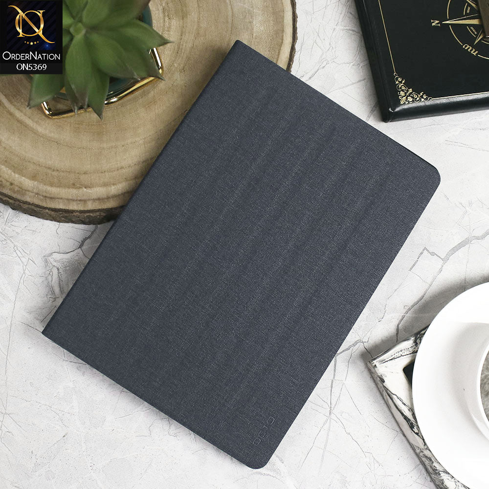 iPad (9th gen) 10.2-inch (2021) Cover - Blue - Octo PU Leather Fabric Texture Bifold Stand Flip Book Soft Case