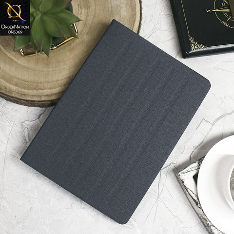 iPad (8th gen) 10.2-inch (2020) Cover - Blue - Octo PU Leather Fabric Texture Bifold Stand Flip Book Soft Case