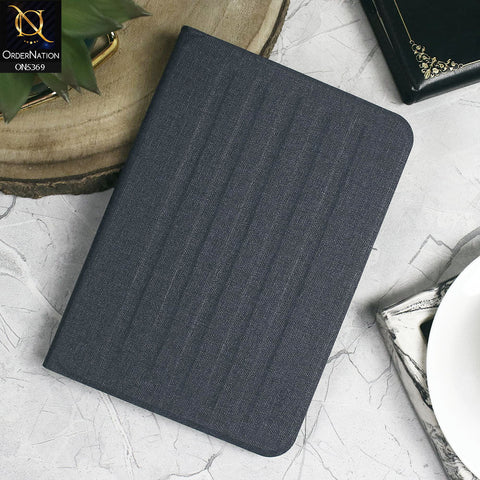 iPad Mini (7th gen) 8.3-inch (2024) Cover - Blue - Octo PU Leather Fabric Texture Bifold Stand Flip Book Soft Case