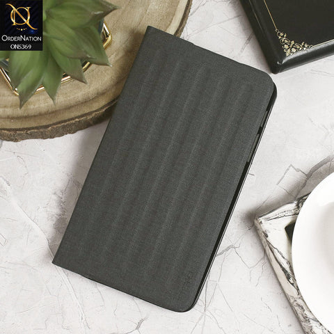 Huawei MediaPad T1 7.0 (2015) Cover - Black - Octo PU Leather Fabric Texture Bifold Stand Flip Book Soft Case