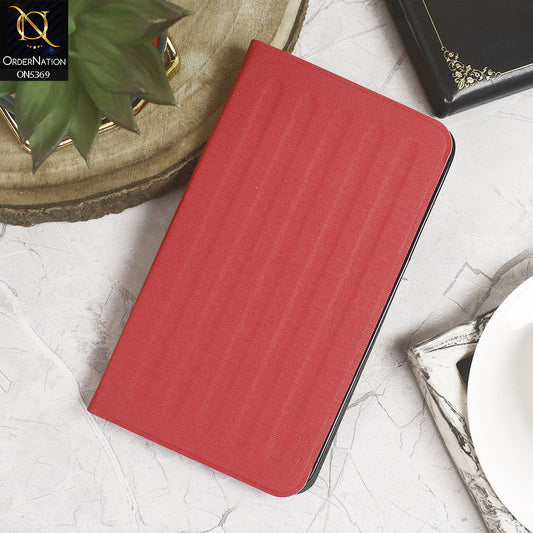 Huawei MediaPad T1 7.0 (2015) Cover - Red - Octo PU Leather Fabric Texture Bifold Stand Flip Book Soft Case
