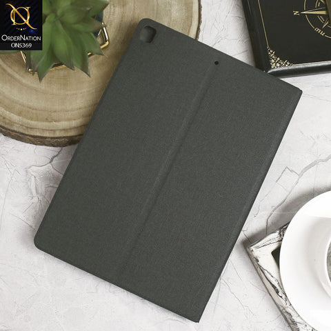 iPad Air (3rd gen) 10.5-inch (2019) Cover - Black - Octo PU Leather Fabric Texture Bifold Stand Flip Book Soft Case