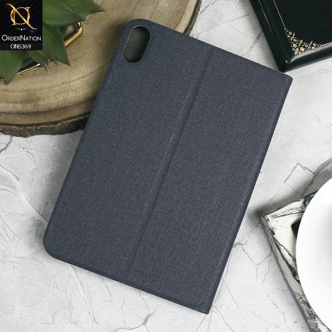 iPad Mini (7th gen) 8.3-inch (2024) Cover - Blue - Octo PU Leather Fabric Texture Bifold Stand Flip Book Soft Case