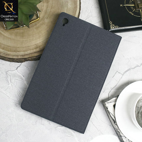 Lenovo Tab K10 / K10 X6CEF Cover - Blue - Octo PU Leather Fabric Texture Bifold Stand Flip Book Soft Case