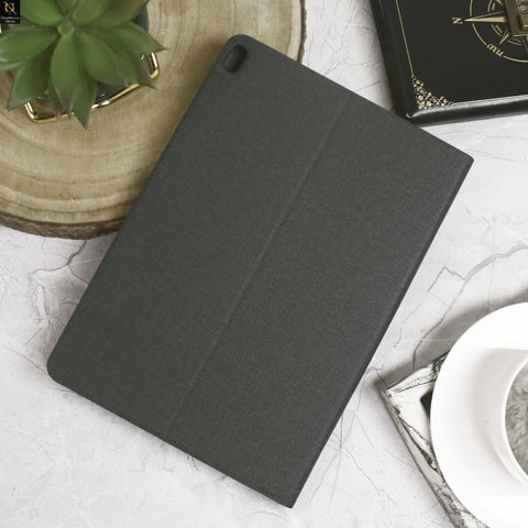 Lenovo Tab M10 / X505 Cover - Black - Octo PU Leather Fabric Texture Bifold Stand Flip Book Soft Case