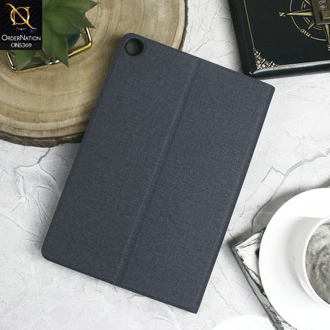 Lenovo Tab M10 Gen 3 Cover - Blue - Octo PU Leather Fabric Texture Bifold Stand Flip Book Soft Case