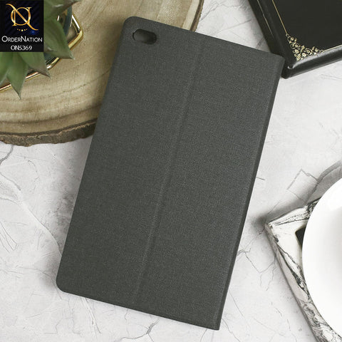 Huawei MediaPad M2 8.0 (2015) Cover - Black - Octo PU Leather Fabric Texture Bifold Stand Flip Book Soft Case
