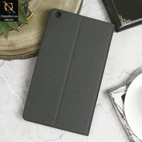 Huawei MediaPad M3 Lite 8 (2017) Cover - Black - Octo PU Leather Fabric Texture Bifold Stand Flip Book Soft Case