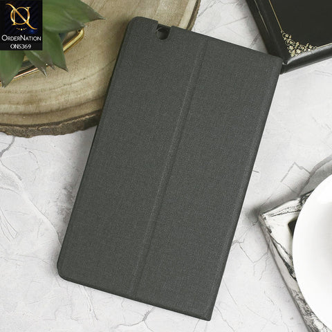 Huawei MediaPad M3 8.4 Cover - Black - Octo PU Leather Fabric Texture Bifold Stand Flip Book Soft Case