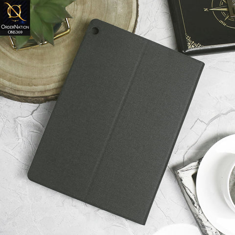 Huawei MediaPad M3 Lite 10 (2017) Cover - Black - Octo PU Leather Fabric Texture Bifold Stand Flip Book Soft Case