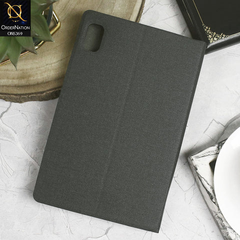 Lenovo Tab M9 Cover - Black - Octo PU Leather Fabric Texture Bifold Stand Flip Book Soft Case