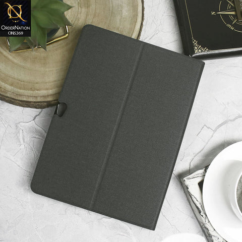 Huawei MediaPad M2 10.0 Cover - Black - Octo PU Leather Fabric Texture Bifold Stand Flip Book Soft Case