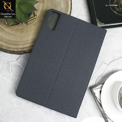 Xiaomi Redmi Pad SE Cover - Blue - Octo PU Leather Fabric Texture Bifold Stand Flip Book Soft Case