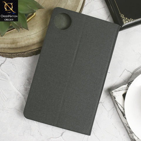 Xiaomi Redmi Pad SE 8.7 Cover - Black - Octo PU Leather Fabric Texture Bifold Stand Flip Book Soft Case
