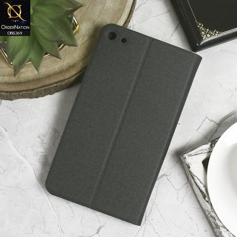 Huawei MediaPad T1 7.0 (2015) Cover - Black - Octo PU Leather Fabric Texture Bifold Stand Flip Book Soft Case