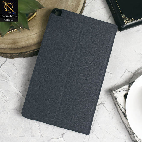 Samsung Galaxy Tab A 8.0  / T290 / T295 (2019) Cover - Blue - Octo PU Leather Fabric Texture Bifold Stand Flip Book Soft Case