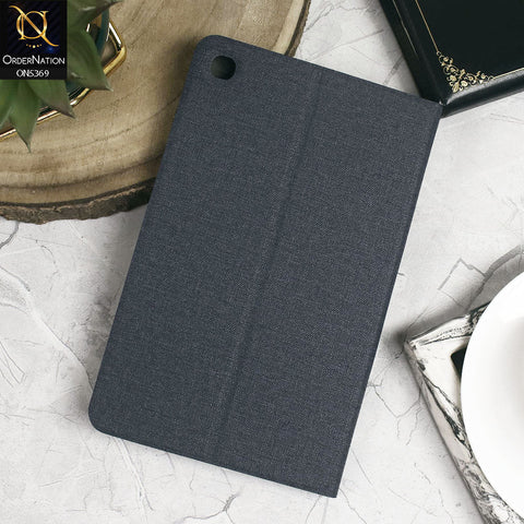 Samsung Galaxy Tab A 8.4 / T307 (2020) Cover - Blue - Octo PU Leather Fabric Texture Bifold Stand Flip Book Soft Case