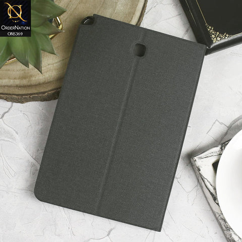 Samsung Galaxy Tab A 8.0 / T350 / T355 (2015) Cover - Black - Octo PU Leather Fabric Texture Bifold Stand Flip Book Soft Case
