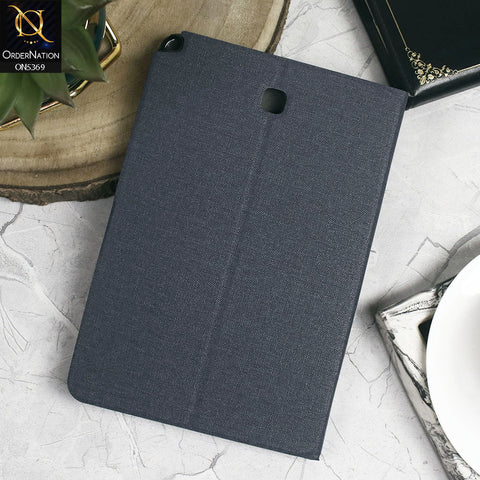 Samsung Galaxy Tab A 8.0 / T350 / T355 (2015) Cover - Blue - Octo PU Leather Fabric Texture Bifold Stand Flip Book Soft Case