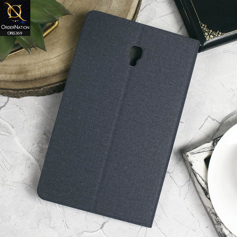 Samsung Galaxy Tab A 8.0  / T380 / T385 (2017) Cover - Blue - Octo PU Leather Fabric Texture Bifold Stand Flip Book Soft Case