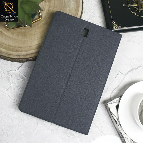 Samsung Tab S4 10.5 / T830 / T835 (2018) Cover - Blue - Octo PU Leather Fabric Texture Bifold Stand Flip Book Soft Case