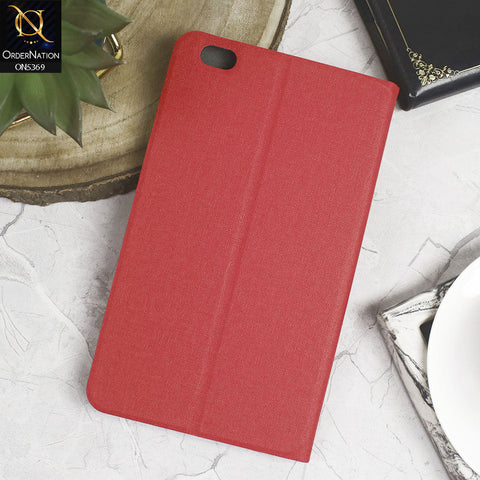 Honor WaterPlay 8.0 Cover - Red - Octo PU Leather Fabric Texture Bifold Stand Flip Book Soft Case