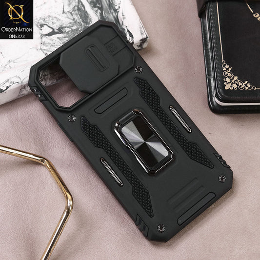 iPhone 16 Pro Cover - Black - New HQ Heavy Duty Hybrid Protective Case With 360 Rotatable Kickstand Holder