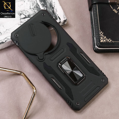 Xiaomi Redmi A4 Cover - Black - New HQ Heavy  Duty Hybrid Protective Case With 360 Rotatable Kickstand Holder