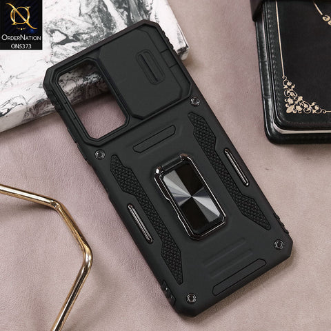 Xiaomi Redmi Note 11 4G Cover - Black - New HQ Heavy Duty Hybrid Protective Case With 360 Rotatable Kickstand Holder